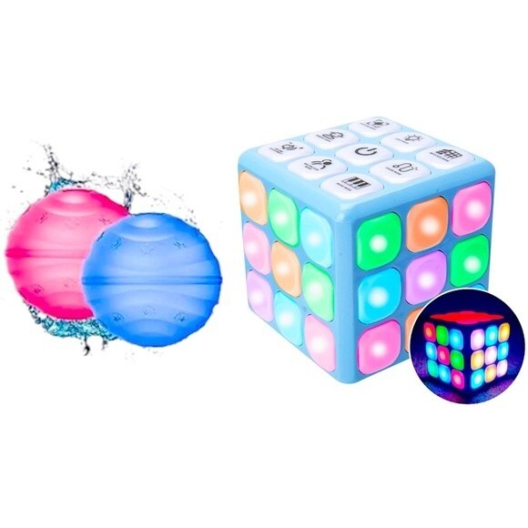 Water Balloons Reusable and Flashing Memory Cube Kids Toys Music Puzzle Travel S - Picture 1 of 10